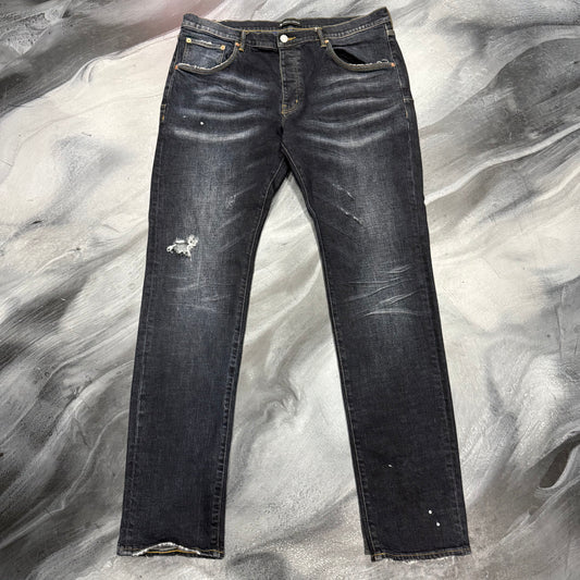 Purple Brand Faded Black Distressed Straight Leg Jean (38)