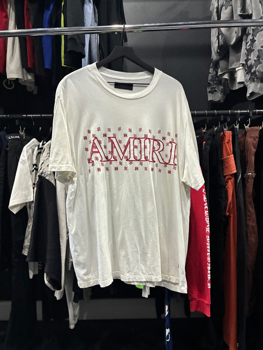 Amiri White/Red Jacquard MA Paisley Tee (2XL)