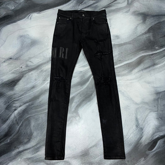 Amiri Black/Black Core Logo Patch Jean (30)