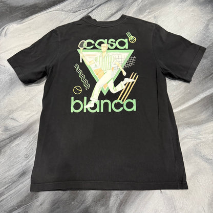 Casablanca Black/Green Tennis Player Tee (S)