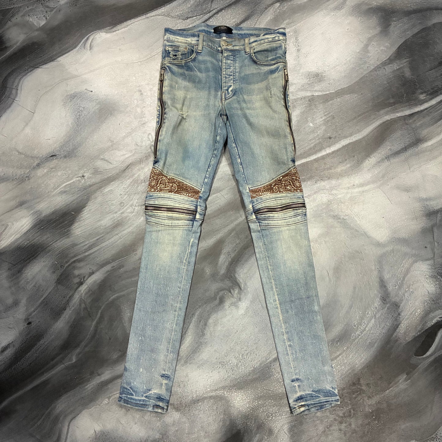 Amiri Indigo/Brown Paisley Patch MX2 Jean (30)