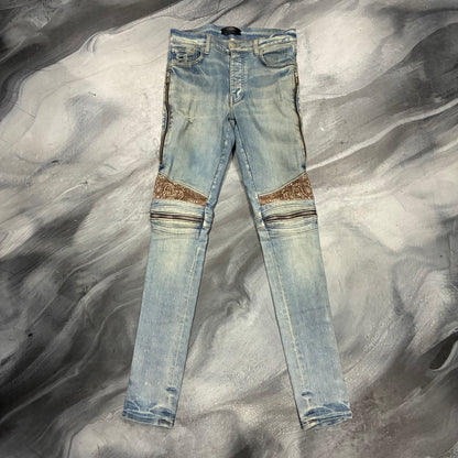 Amiri Indigo/Brown Paisley Patch MX2 Jean (30)