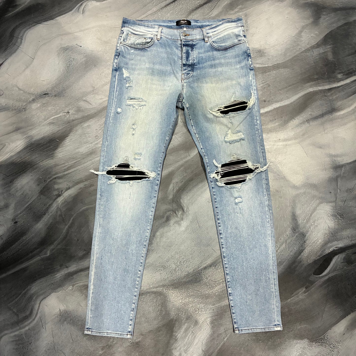 Amiri Light Blue/Black Patch MX1 Jean (38)