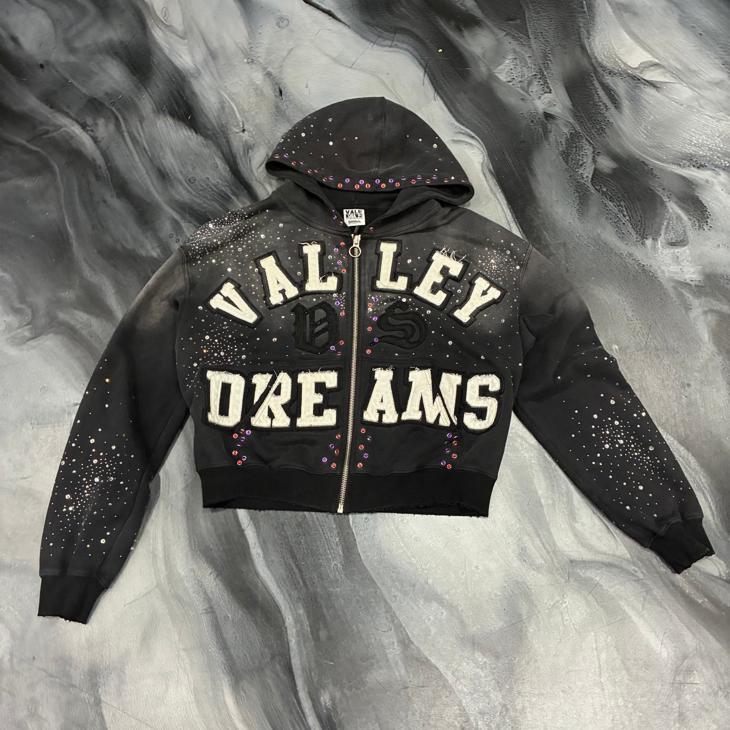 Black/White ‘Valley Dreams’ Bling Hoodie (S)
