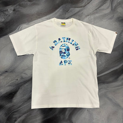 Bape Tee White/Camo Blue (L)
