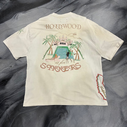 Amiri Cream Hollywood LA Sinners Tee (L)