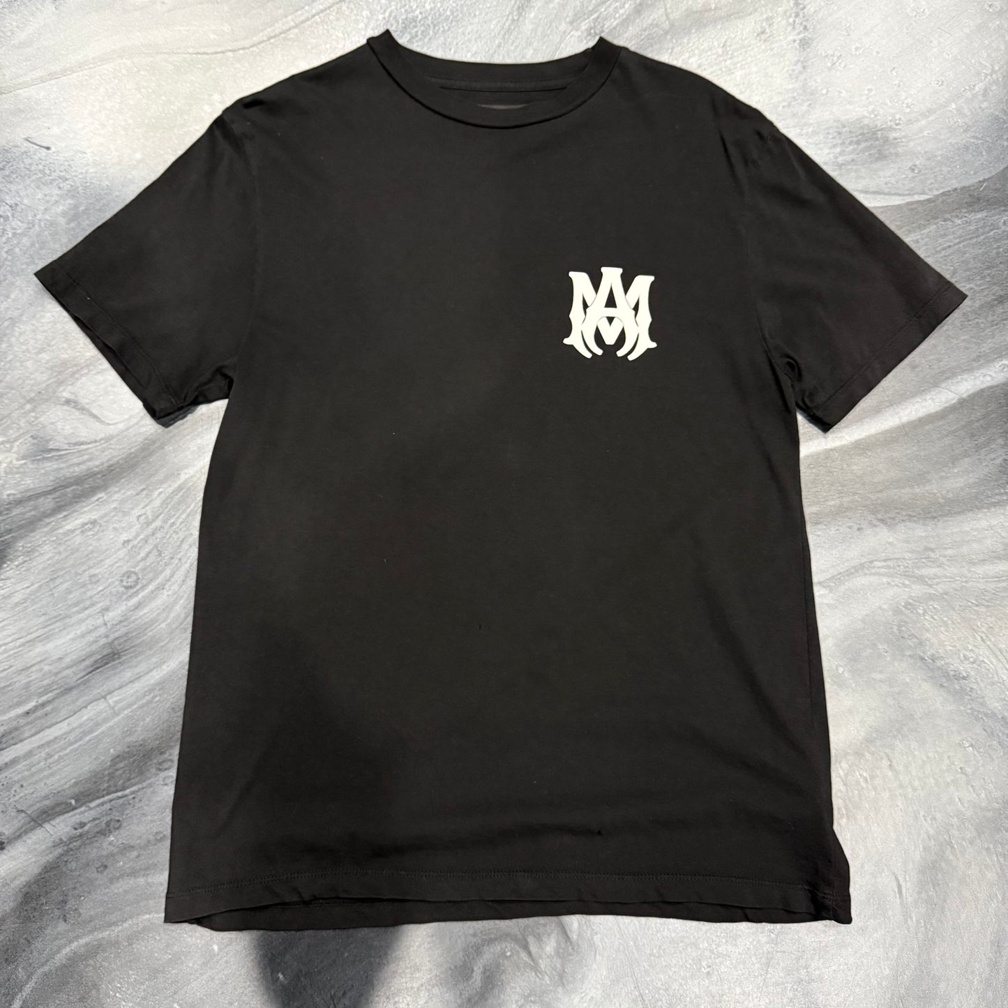 Amiri Black/White AM Logo Tee (S)
