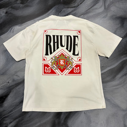 Rhude Cream/Red Crest Logo Tee (M)
