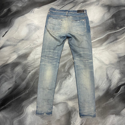 Amiri Indigo/Orange Bandana Patch Thrasher Jean (36)