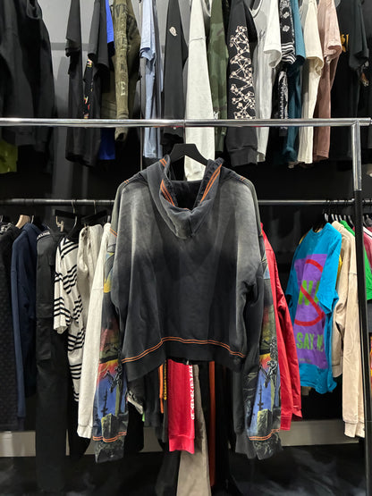 Vale Faded Black/Multicolor ‘Damned’ Zip Up Hoodie (XL)