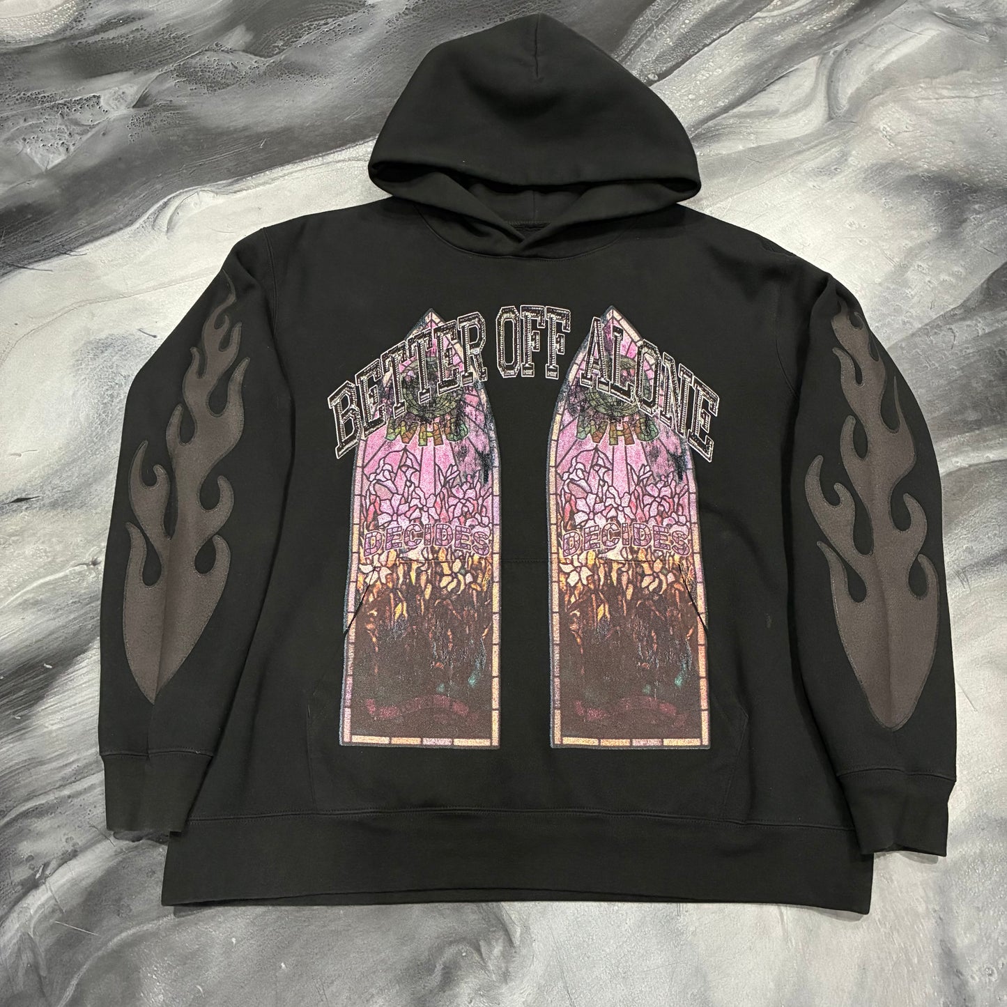 Who Decides War Black Better Off Alone Hoodie (XL)