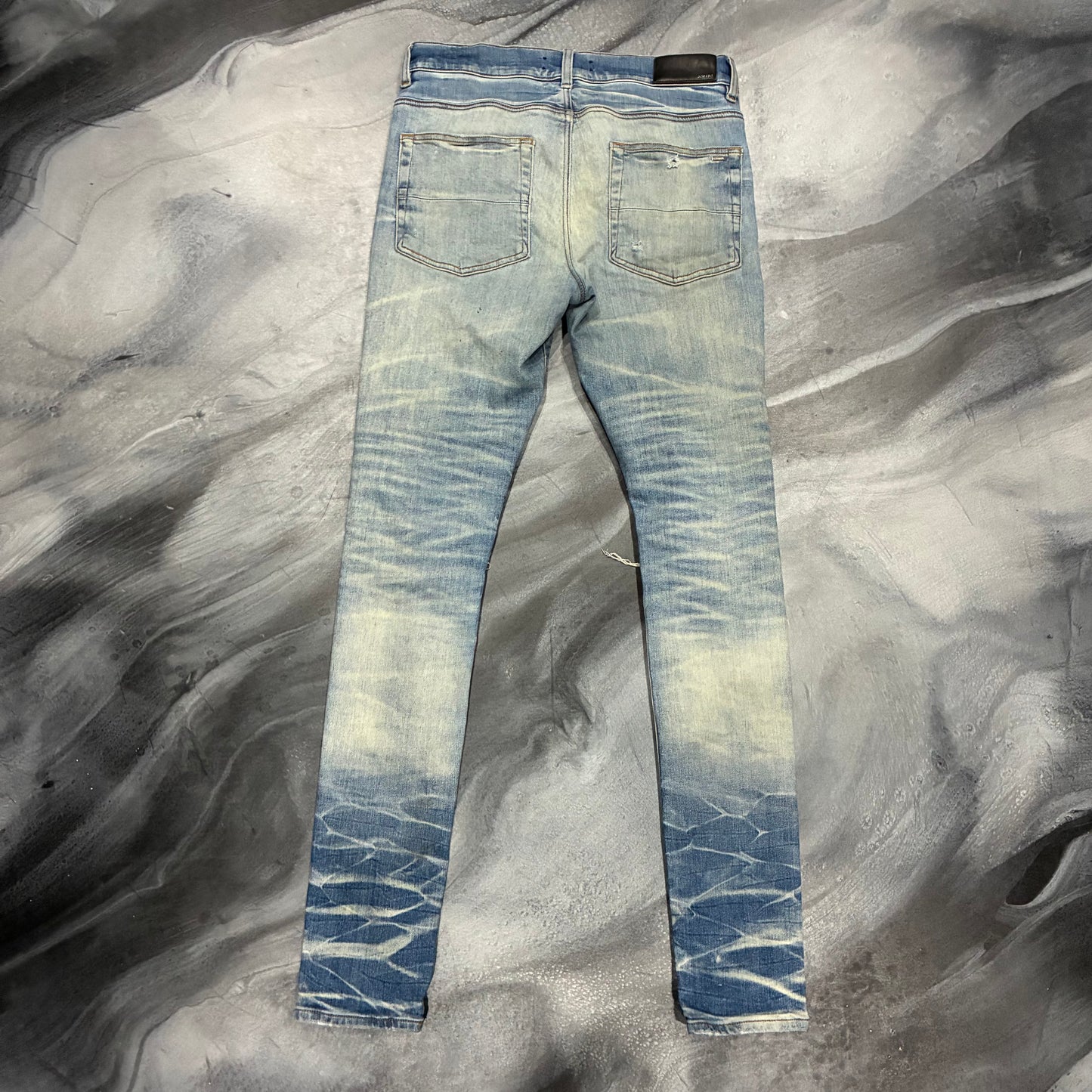 Amiri Indigo/Black & White Boucle Patch Jean (31)