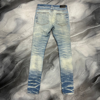 Amiri Indigo/Black & White Boucle Patch Jean (31)