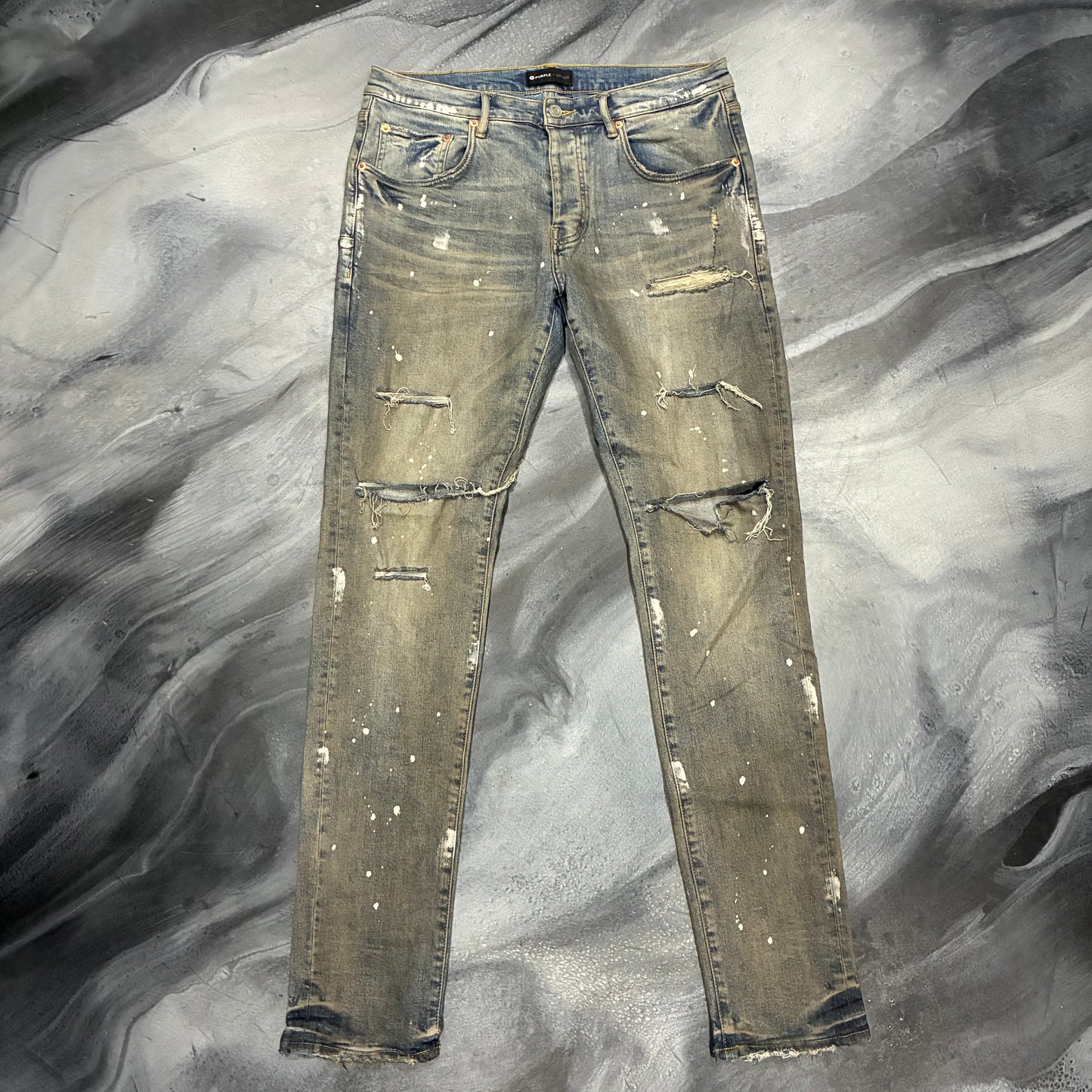Purple Brand Dark Indigo Distressed Jean (34)