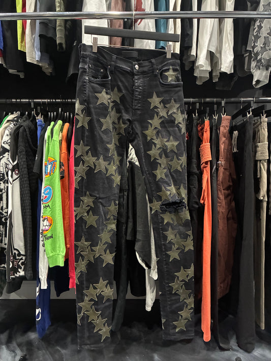 Amiri Black Chemist Green Star Patch Jean (31)