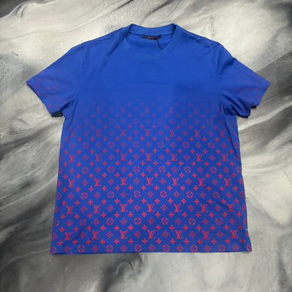 Louis V. Blue/Red Gradient Monogram Tee (XL)