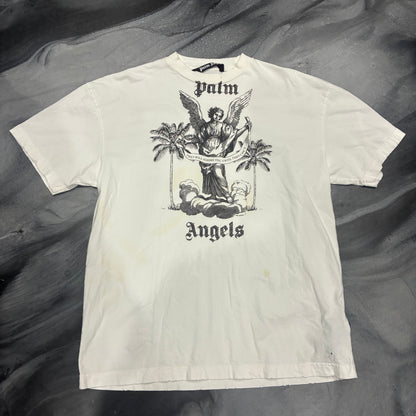 Palm Angels White/Black Ignore Tee (L)