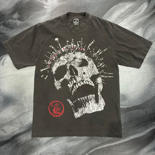 Hellstar Grey Nail Crucified Skull Tee (S)