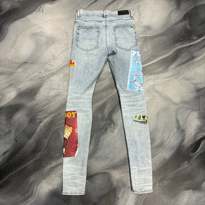 Amiri Light Blue/Playboy Magazine Patch Jean (31)