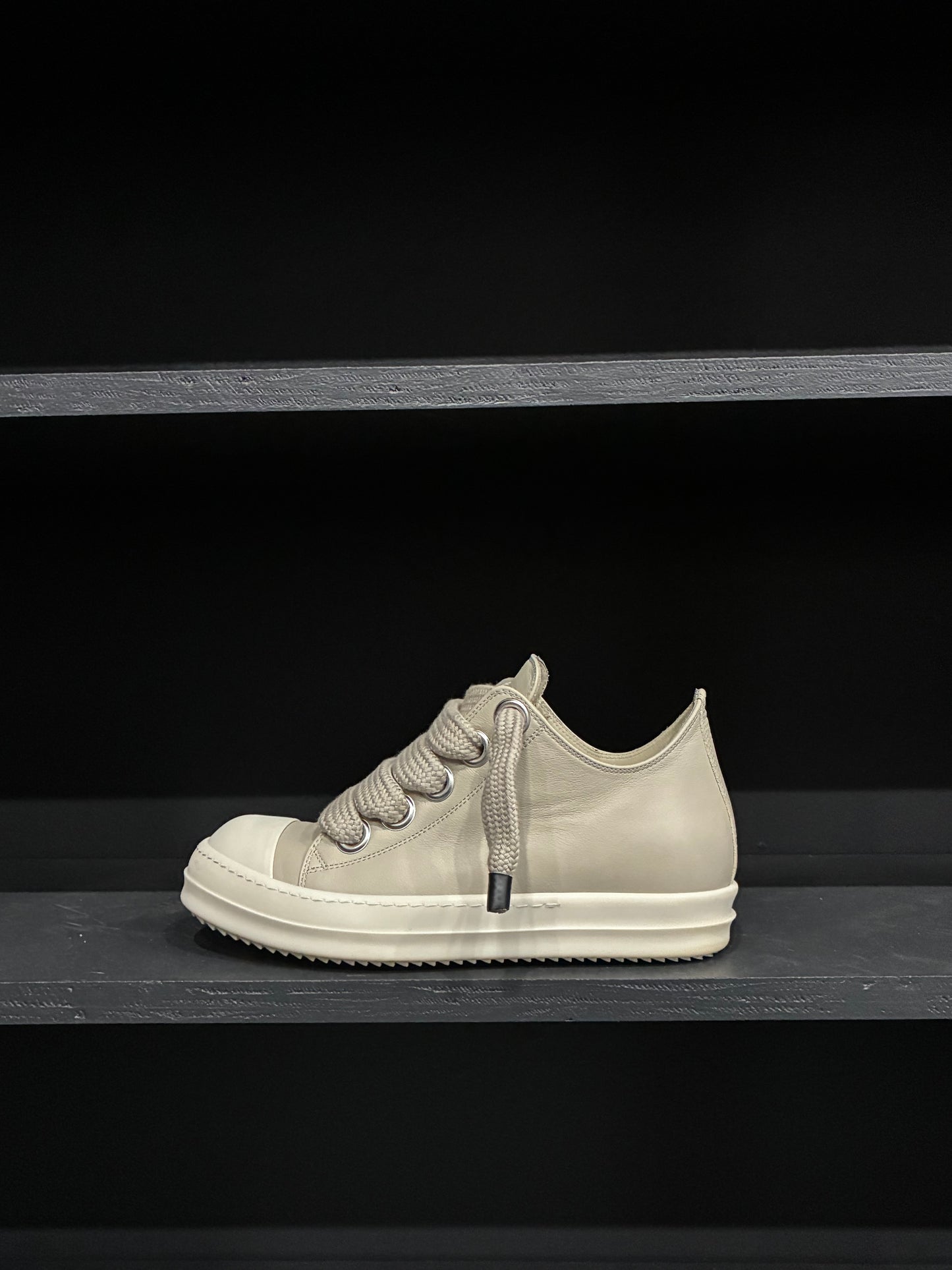 Rick Owens Tan Leather Jumbo Lace Low (40)