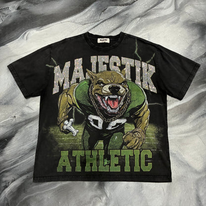 Majestik Black/Green Football Dog Tee (L)