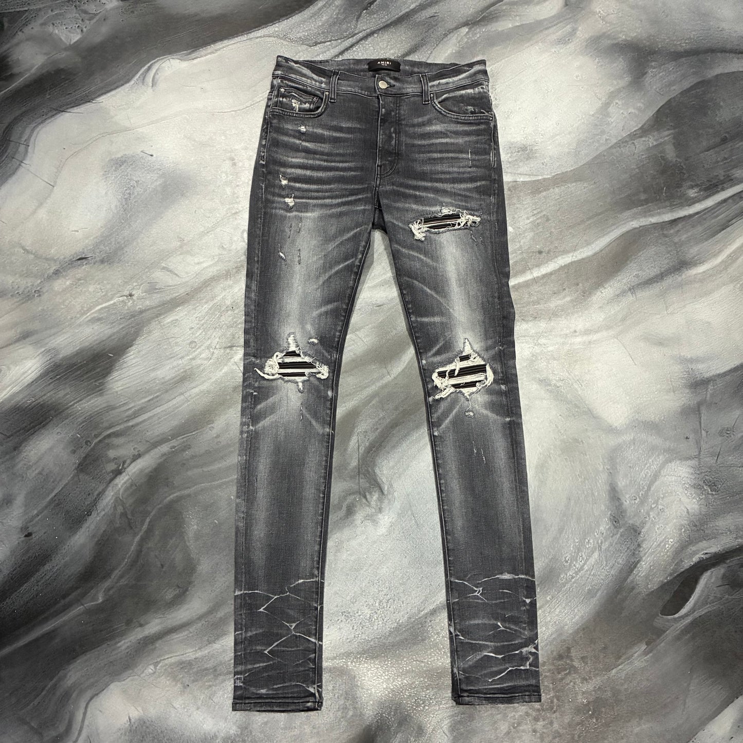 Amiri Black & Grey/Black Patch MX1 Jean (30)