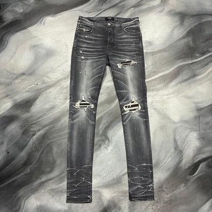 Amiri Black & Grey/Black Patch MX1 Jean (30)