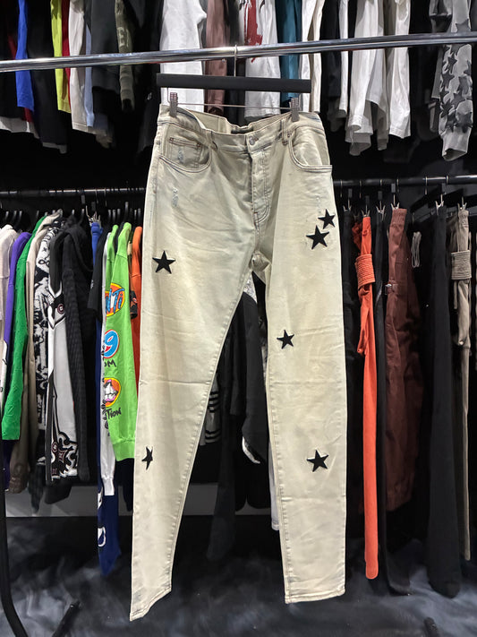 Amiri Antique Indigo/Black Stars Patched Jean (36)