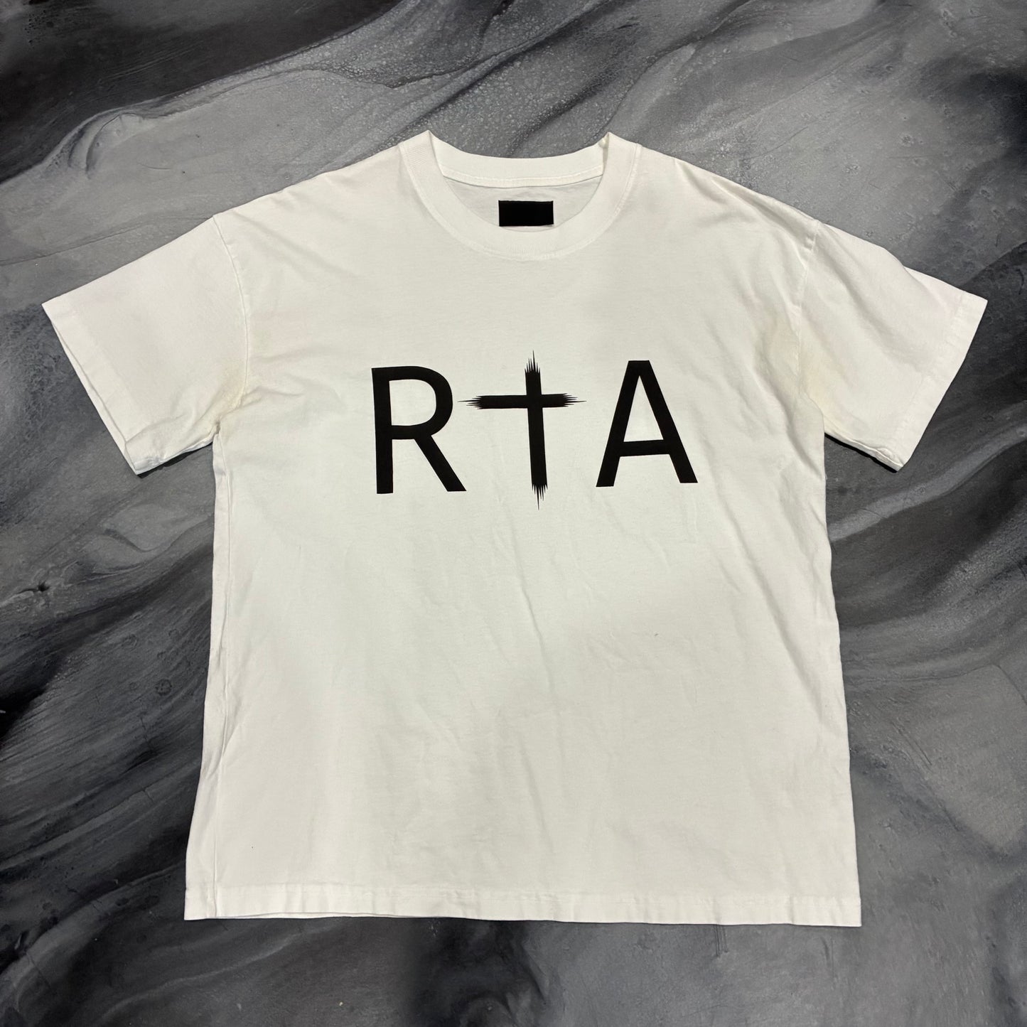 RTA White/Black Logo Tee (S)