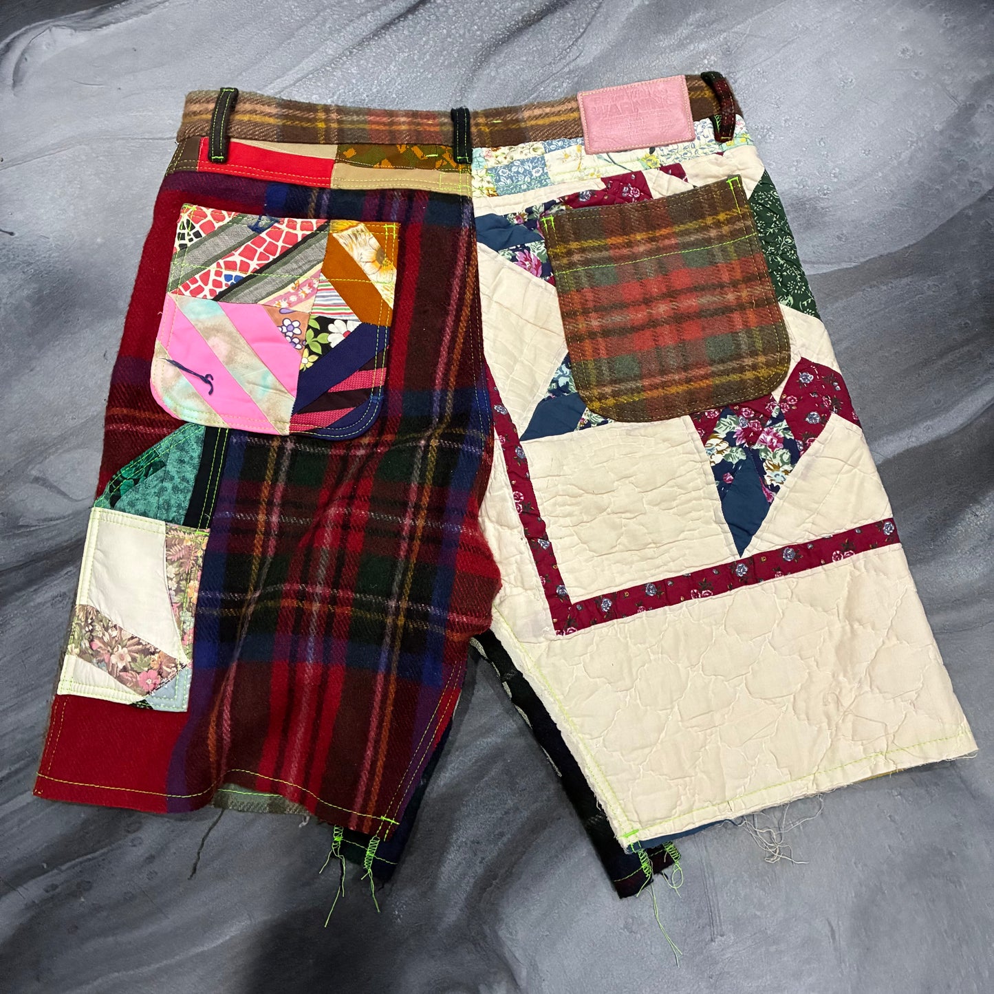 Better With Age Multicolor Patchwork Shorts (36)