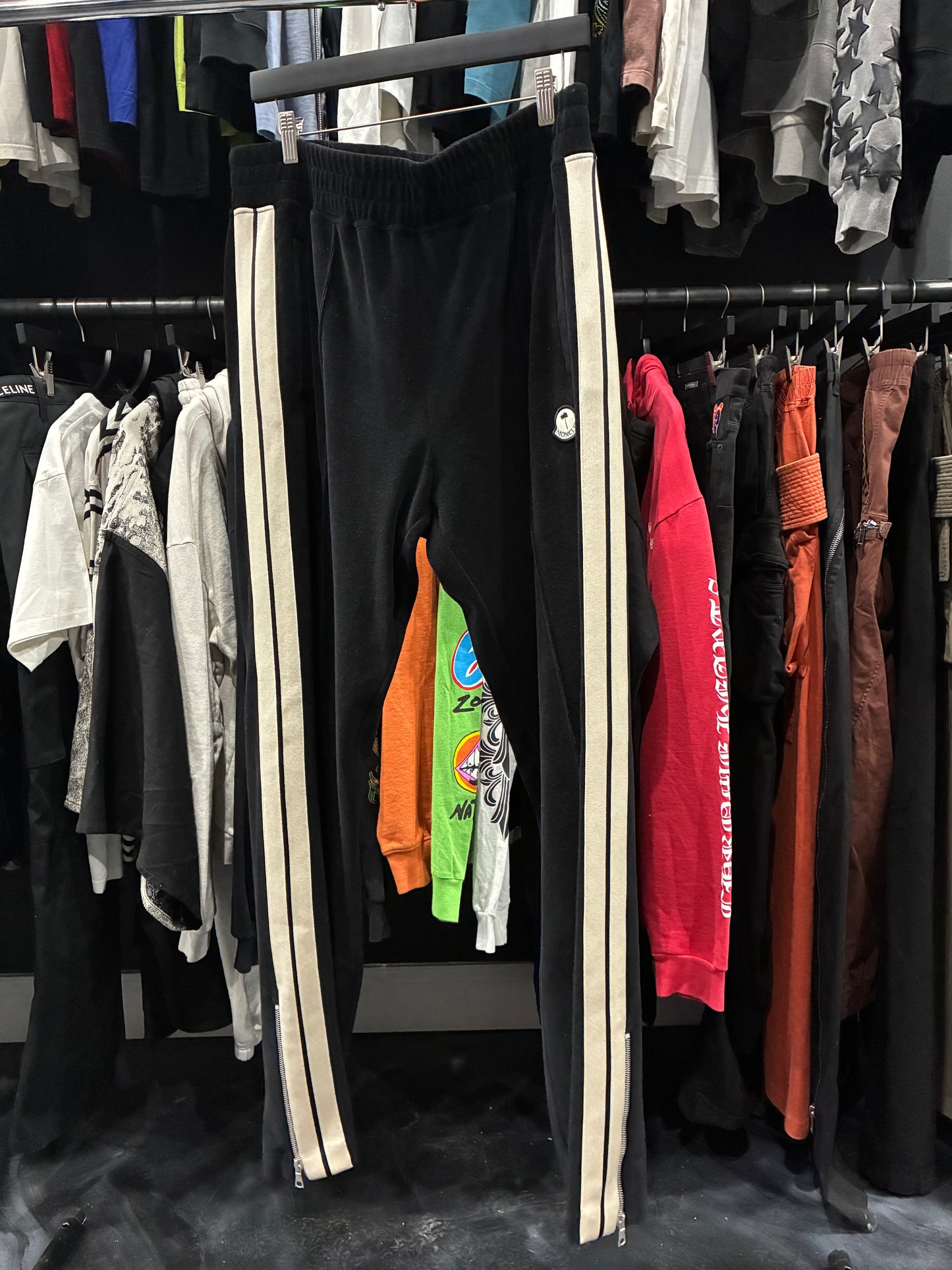Palm Angels Moncler Black Track Pants (XL)