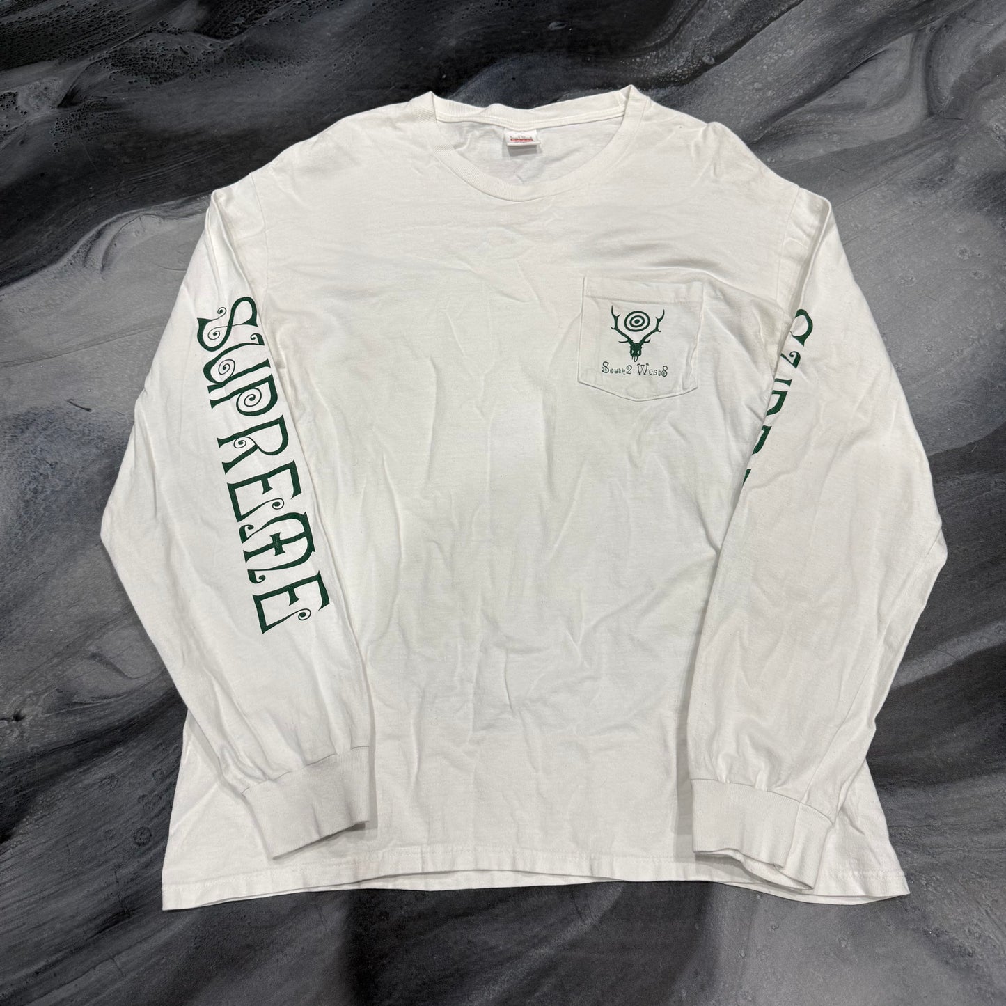 Supreme White/Green South 2 West Longsleeve (L)