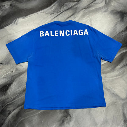 Balenciaga Blue/White Back Logo Tee (L)