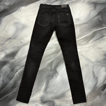 Amiri Black/Black Paisley Patch Thrasher Jean (30)
