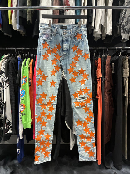 Amiri Light Blue Chemist Orange Stars Jean (31)