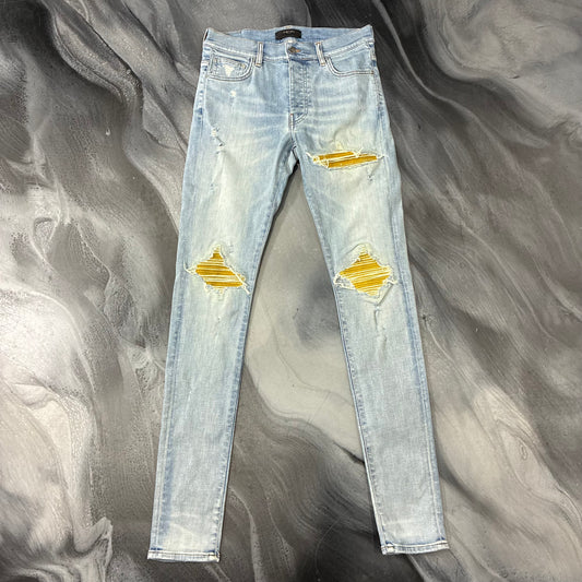 Amiri Light Blue/Mustard Yellow Patch MX1 Jean (30)