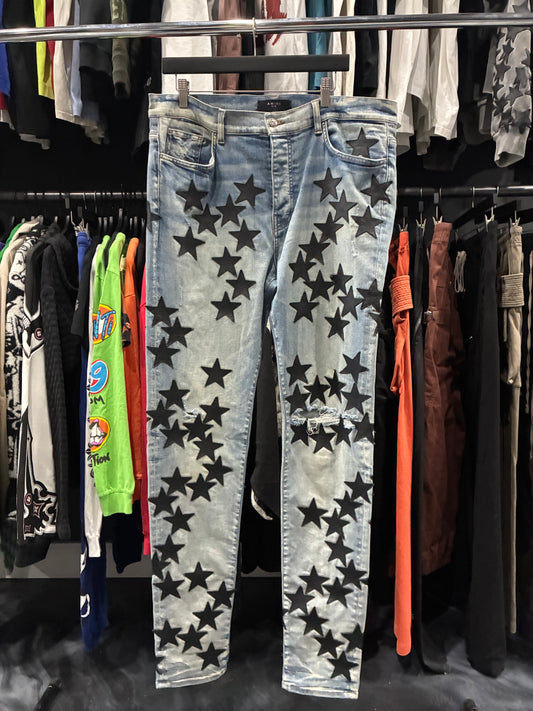 Amiri Light Blue/Black Chemist Stars Jean (38)