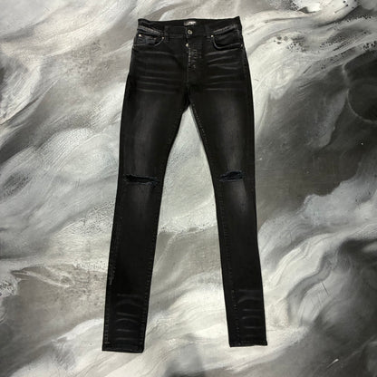 Amiri Faded Black Knee Slit Jean (29)