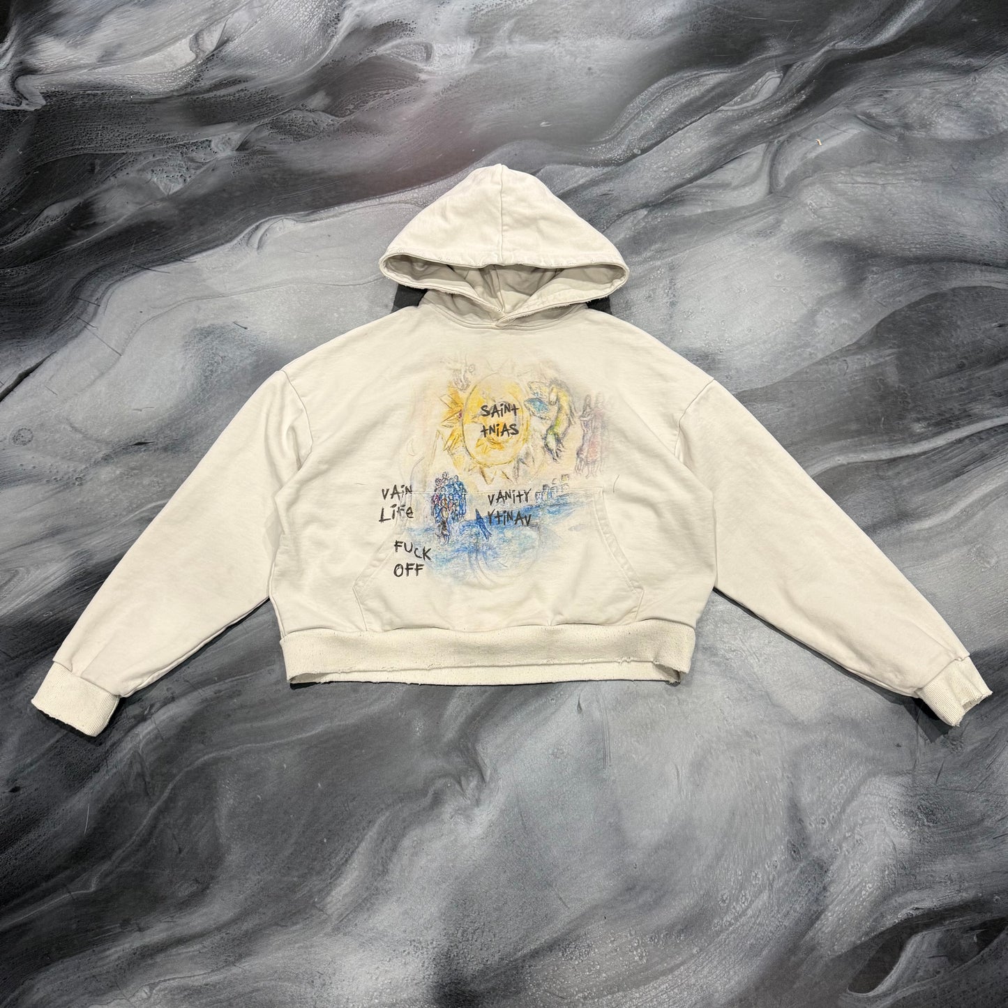 Saint Vanity Cream Fuck Off Hoodie (XL)