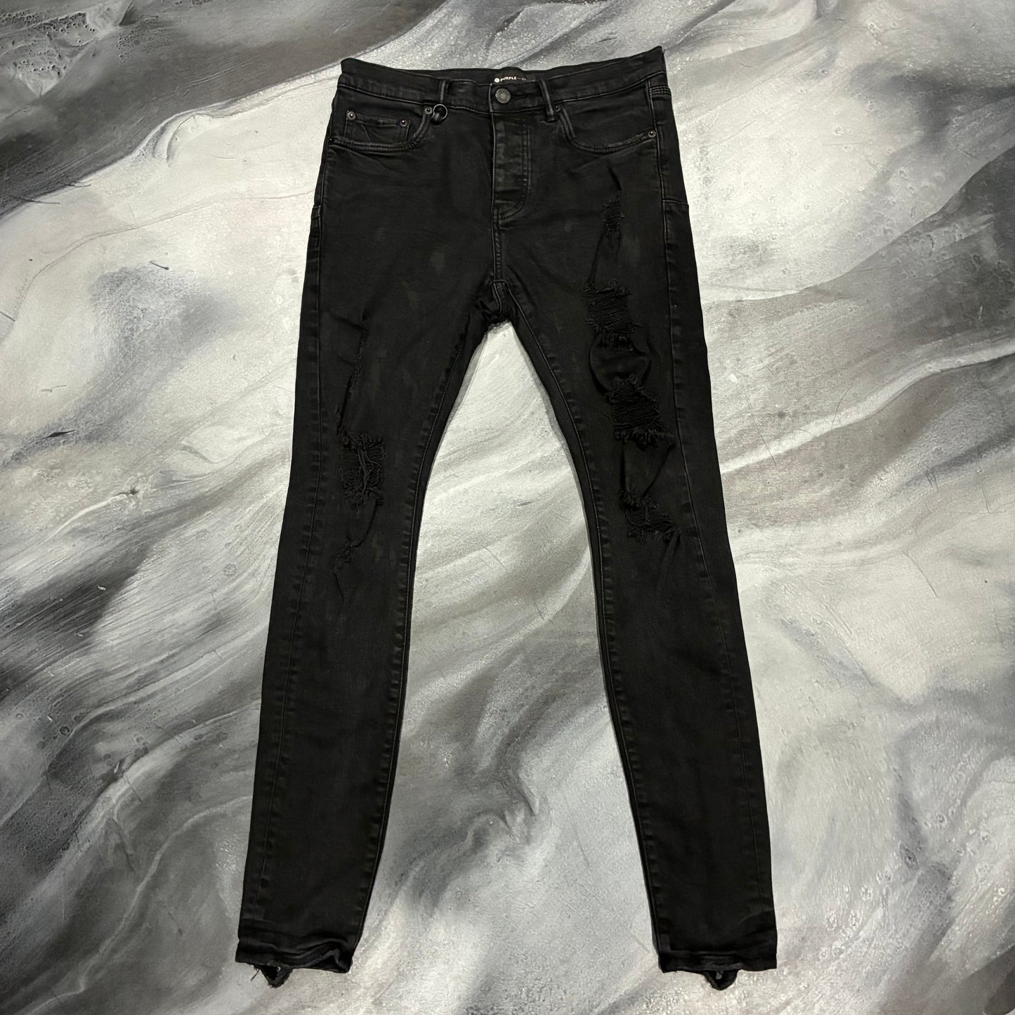 Purple Brand Thrashed Black Jean (31)