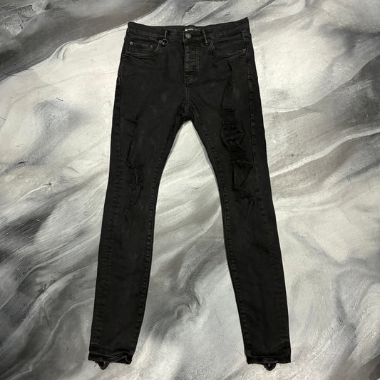 Purple Brand Thrashed Black Jean (31)
