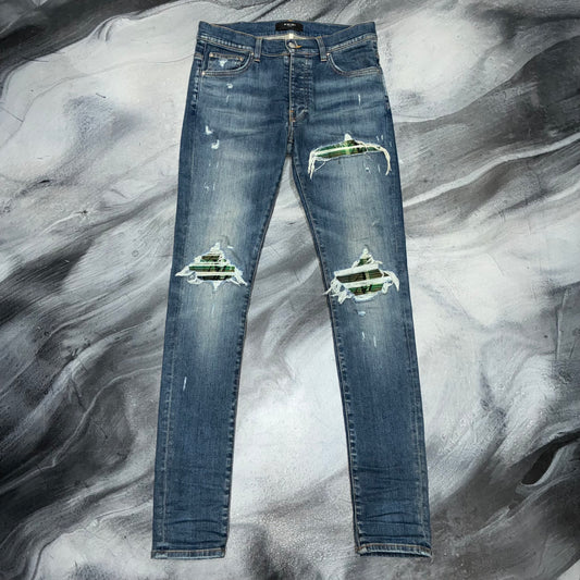 Amiri Dark Blue/Green Plaid MX1 Jean (30)