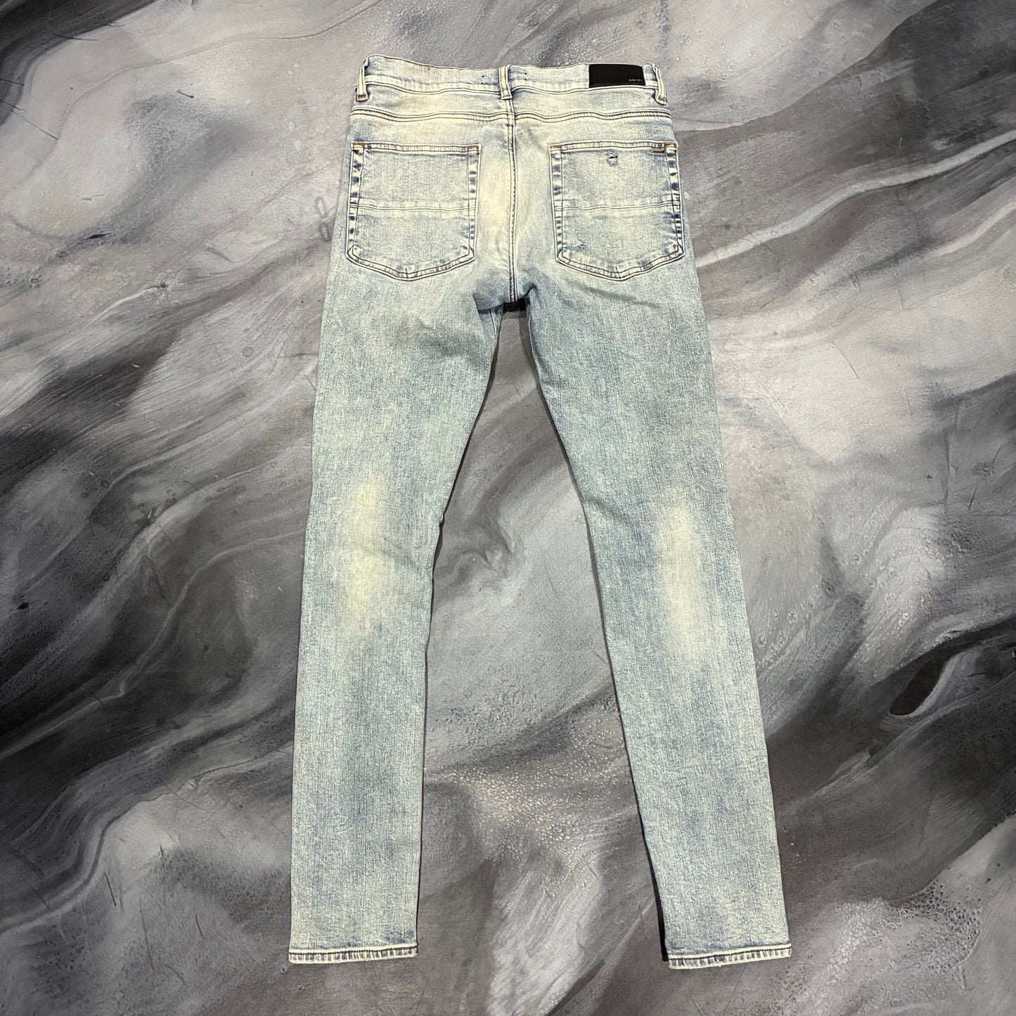 Amiri Light Wash/Black Patch Jean (34)