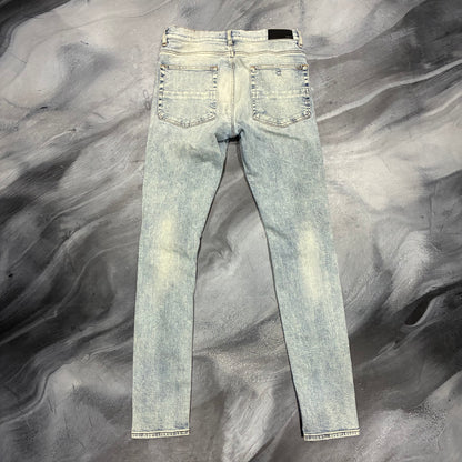 Amiri Light Wash/Black Patch Jean (34)