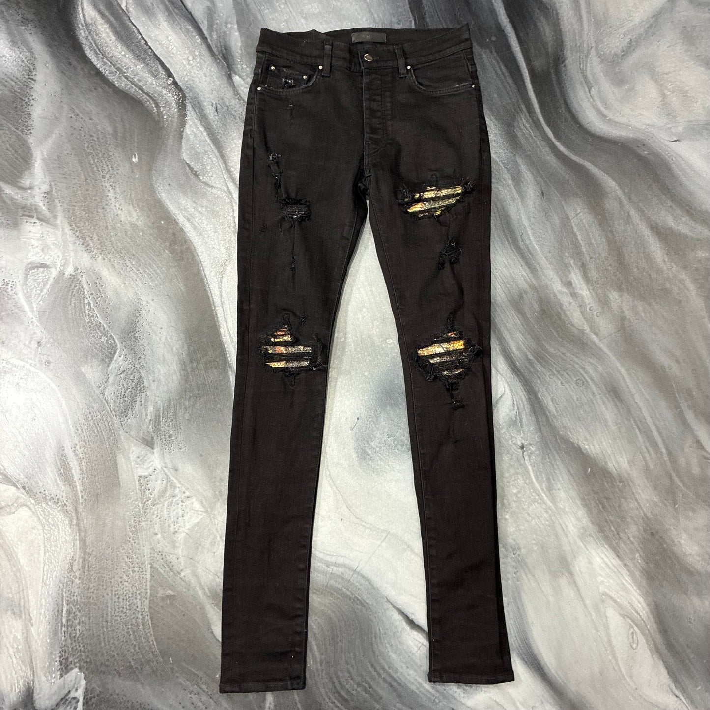 Amiri Black/Yellow Aloha Patch MX1 Jean (31)