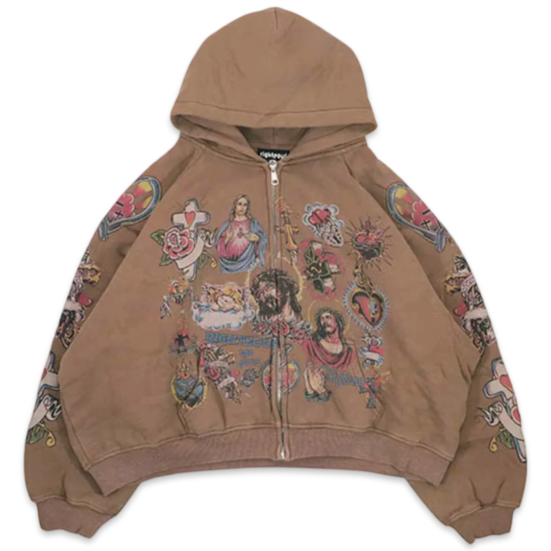 Righteous Brown Risen King Zip Up (XS)