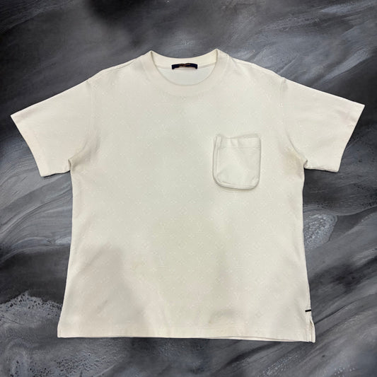 Louis V White Monogram Jacquard Pocket Tee (L)