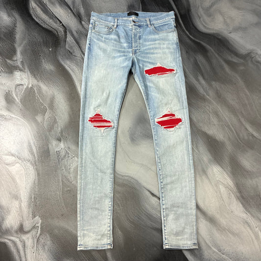 Amiri Light Blue/Red Patch MX1 Jean (34)