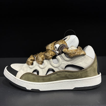 Lanvin Olive/Cream/White Curb Sneaker (44)