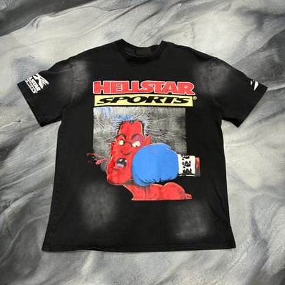 Hellstar Black Sports Bigger Than Satan Boxing Tee (XL)